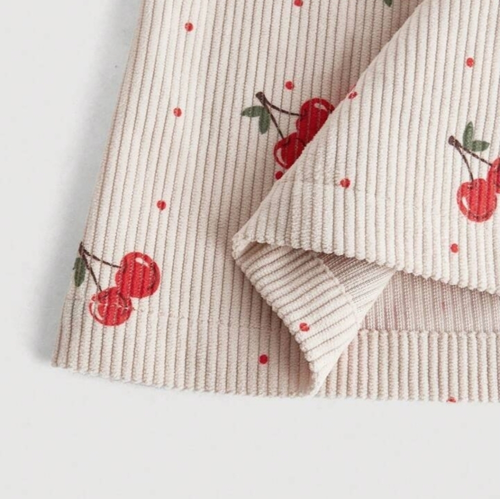 Cherry Mini Dress Size M Cottagecore Coquette Button Front Collared A-Line - Picture 4 of 9